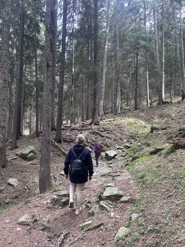 Escursioniste nel bosco